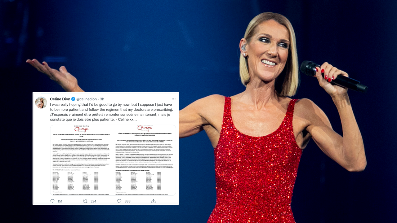 Céline Dion ne va pas mieux. Elle vient d’annuler la fin de sa tournée Nord américaine pour raison de santé.