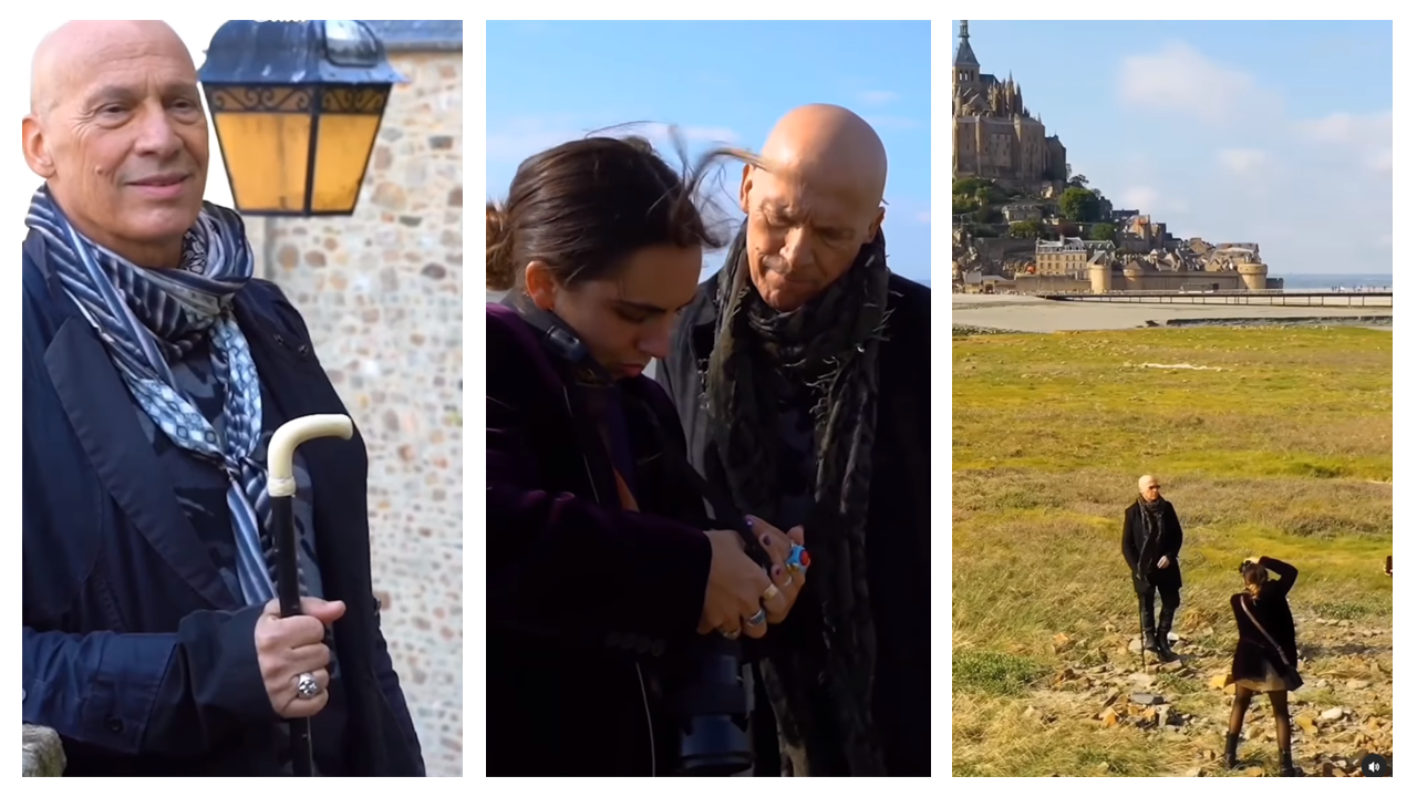 Des images touchantes de Florent Pagny en famille au Mont-Saint-Michel.