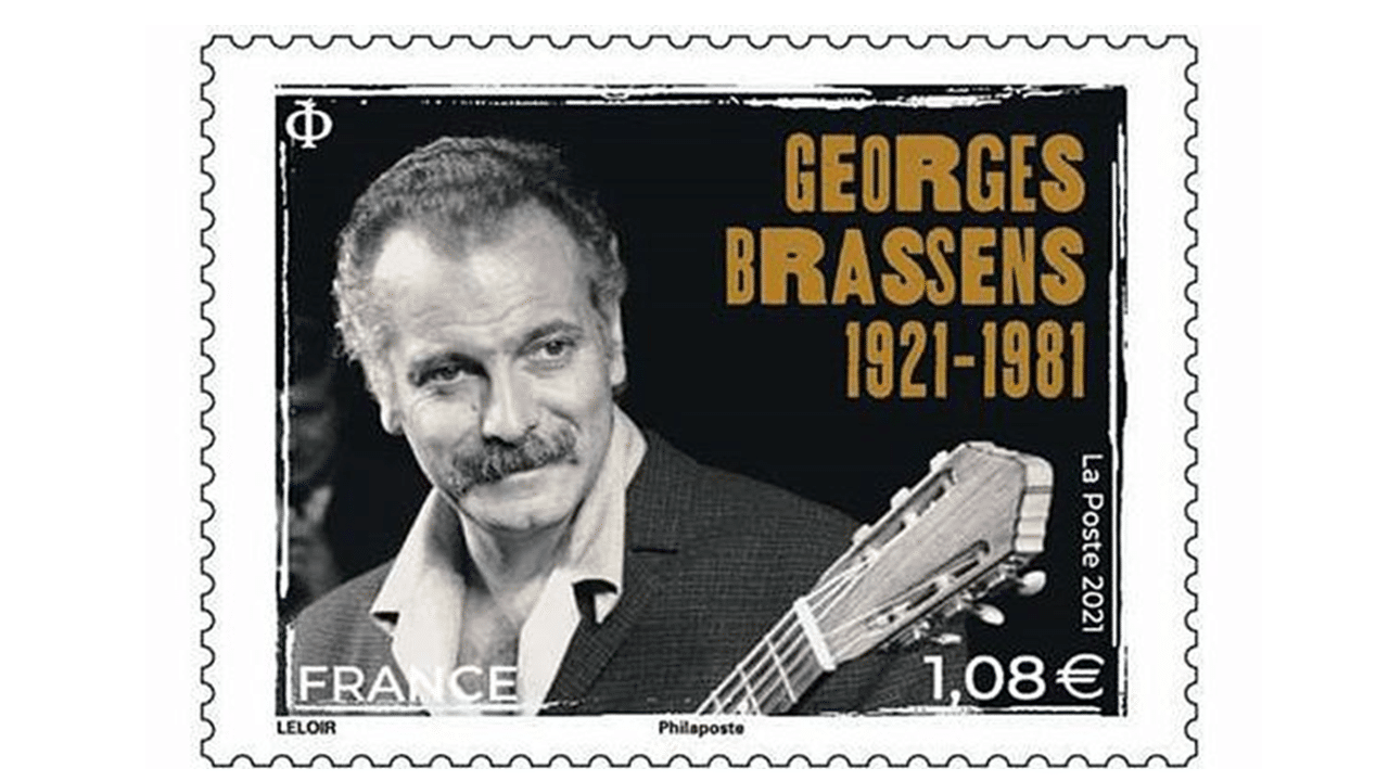 La poste édite un timbre pour les 100 ans de Georges Brassens né en 1921.