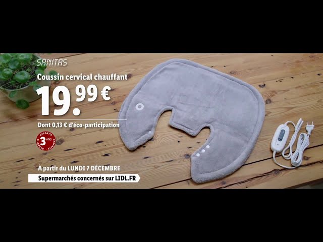 Pub Lidl Coussin cervical chauffant Sanitas 2020