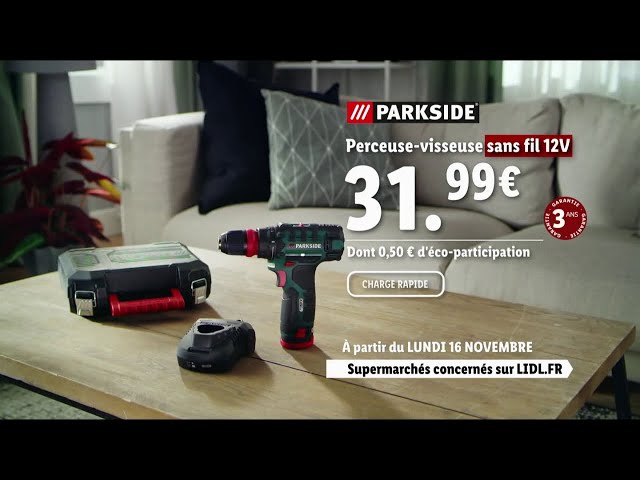 Pub Lidl perceuse-visseuse sans fil 12V Parkside novembre 2020