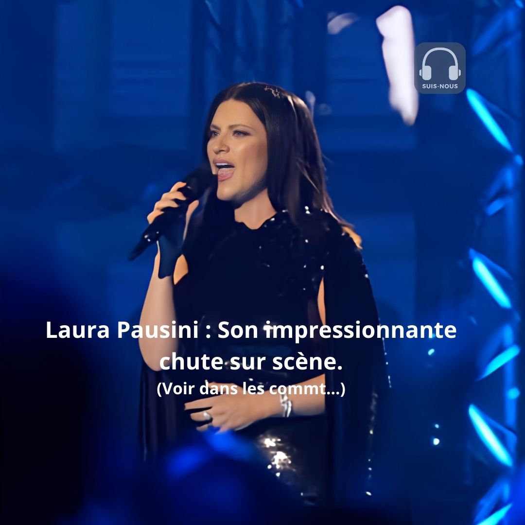 La chute spectaculaire de Laura Pausini sur la scène de Milan. Quel roulé boulé !